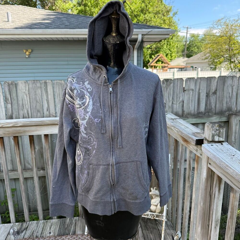 Sonoma Embellished Zip Hoodie Y2K Mall Goth Fairy Grunge